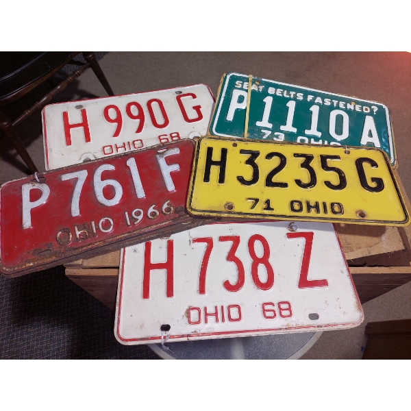 Antique & Vintage - 5 Pairs Matching - Original License Plates - See Pics