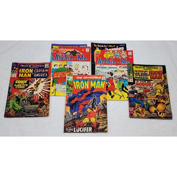 Seven Assorted Marvel, Archie & RadioShack Comics Including Three Iron Man Comics