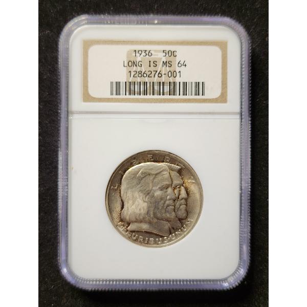 1936 Long Island United States Silver Half Dollar NGC MS64 