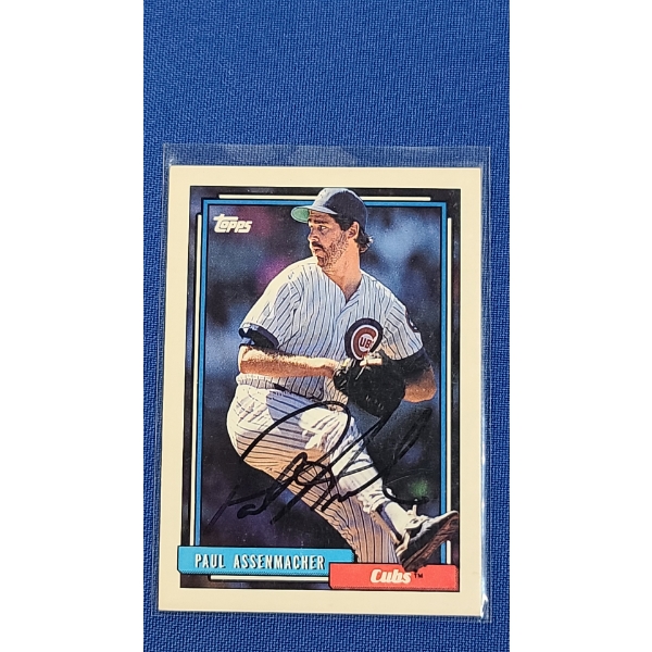 1992 Topps Paul Assenmacher Chicago Cubs #753 Signed Baseball Card