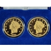 Image 4 : (2) 1849 Twenty D Gold Plated Copy Coins & U.S. Dime Collection - Including Silver