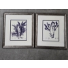 Image 1 : Set of 2 Botanical Prints - Blue in Color - 15"x17" Each