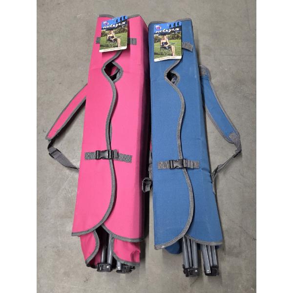 Two Brand New Pink And Blue Canopy Folding Chairs -No Shipping Available