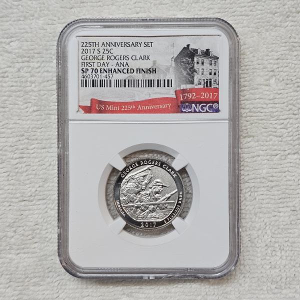 NGC SP70 Enhanced Finish 2017-S George Rogers Clark America the Beautiful Quarter