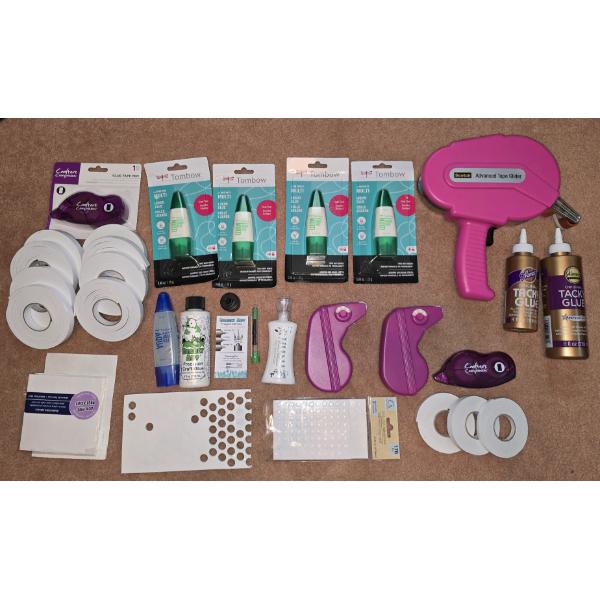 Assorted Glue/Adhesive incl Liquid, Tape and More