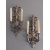 Image 1 : Vintage Wall Mounted Twin Candle Holder Set  Plus Bow Wall Decor