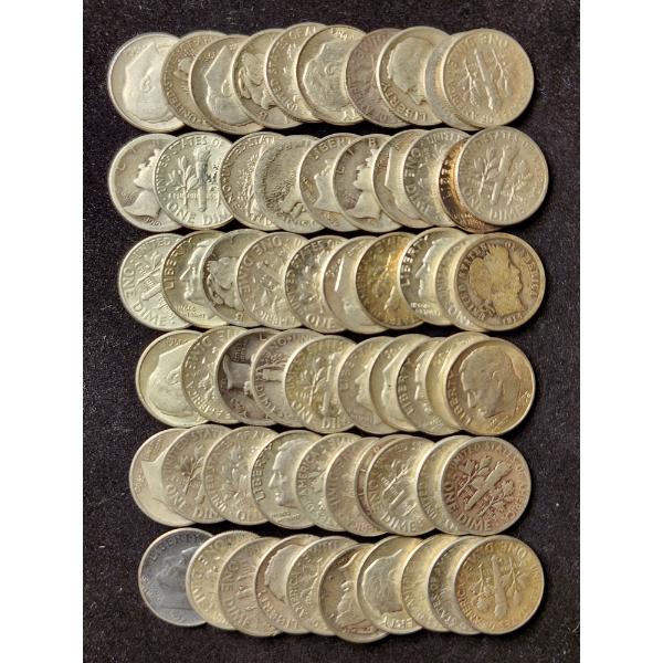 $6 Face Value in Assorted 90% Silver Dimes