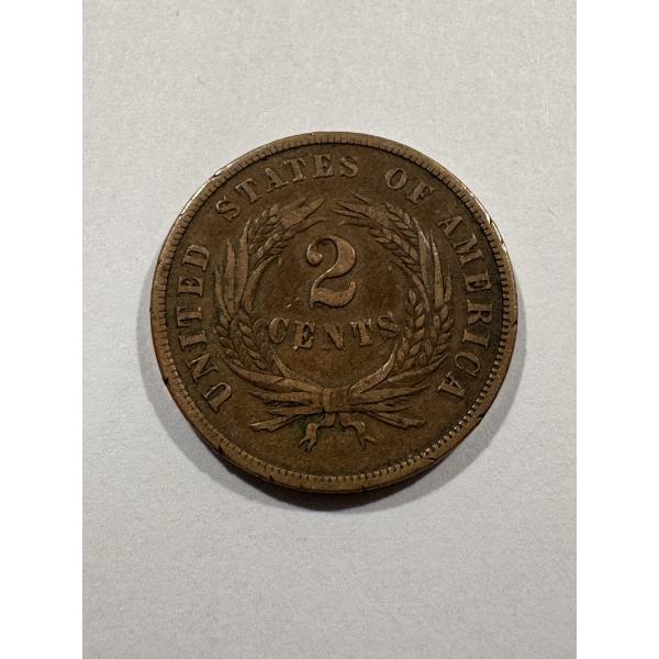 1864 United States 2 Cents Coin In Mint Condition - Exceptional Piece of US History