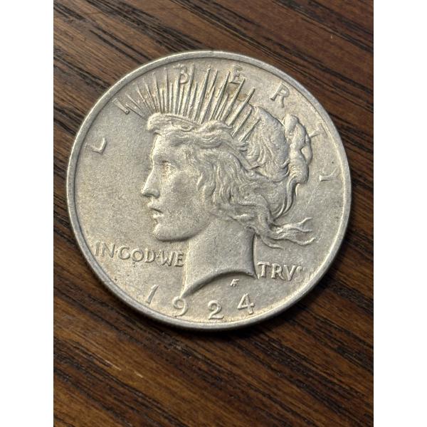 90% Silver - 1924 Silver Peace Dollar - FV $1.00