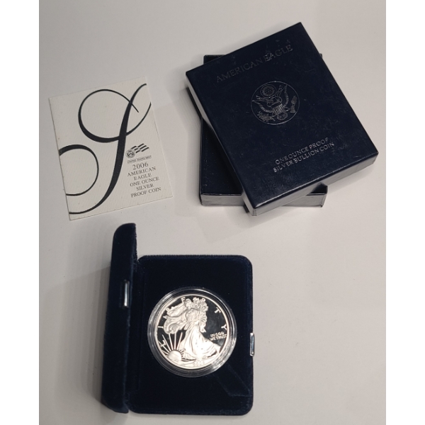 United States 2006-W One Troy Ounce .999 Fine SIlver PROOF American Eagle With Original Packaging