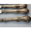Image 5 : 5 Sterling Silver Handle / Stainless Blade Knives & Pickle Fork TW: 305.9g