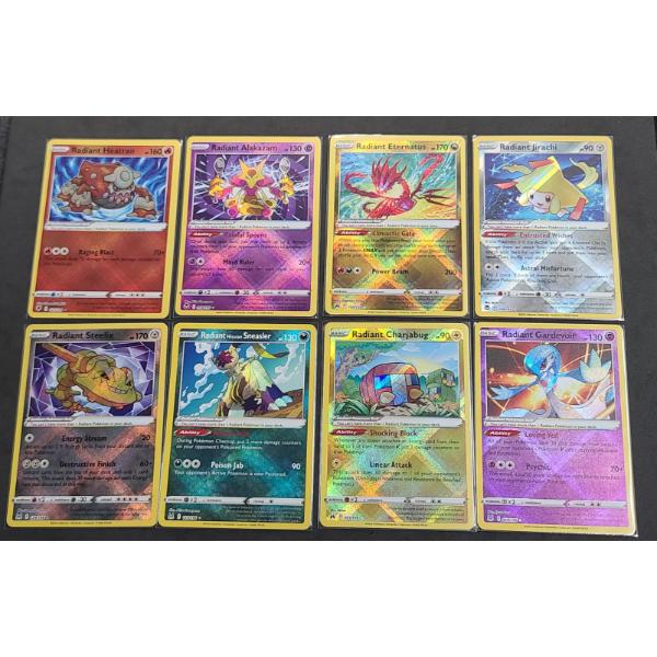 Collection Of 8 Radiant Rare Holo Pokémon Trading Cards