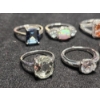 Image 3 : Gorgeous Sterling Silver Rings Ft. Stunning Opal & More - Weighing Total of 20.4 Grams