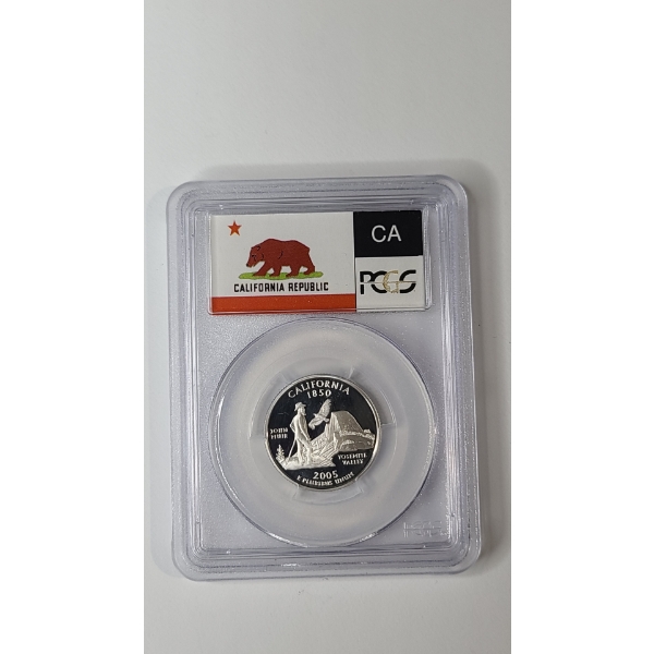 PCGS 2005-S PR70 DCAM 90% Silver California State Quarter 