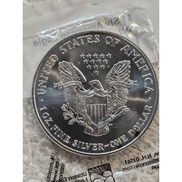 2002 United States 1 Troy Oz 99.9% Pure Silver Eagle Walking Liberty $1 Bullion Coin