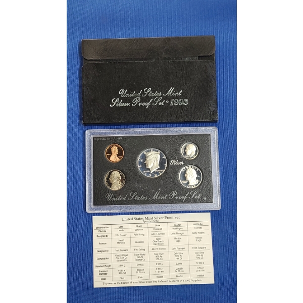 1993 United States Mint Silver Proof Coin Set 