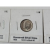 Image 6 : x6 Assorted Years Uncirculated 90% Silver Roosevelt Dimes FV: $0.60