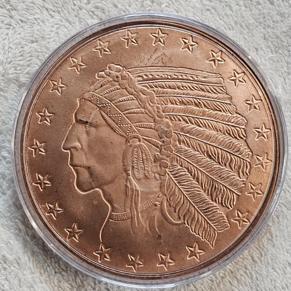 5 oz Walking Liberty Copper Round made of .999 fine copper