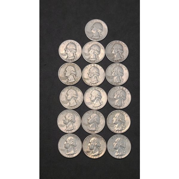 Assorted Years & Mint Marks 90% Silver Washington Head Quarters - Face Value: $4.00