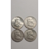 Image 1 : (4) United States Franklin 90% Silver Half Dollars - Face Value: $2.00