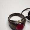 Image 4 : Two Sterling Silver Rings with Large Red/Deep Pink Gemstones - Total Weight: 14.5g