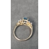 Image 5 : 14K Gold Oval-Cut Blue Topaz Center Stone With Diamonds - Size 7 - Weight: 3.4g