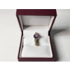 Image 6 : 14K Gold Pendant with Diamonds and Large Amethyst-Colored Stone Total Weight 2.9g