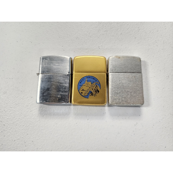 Lot of 3 Nice Vintage Pocket Lighters: Storm King & Unmarked 
