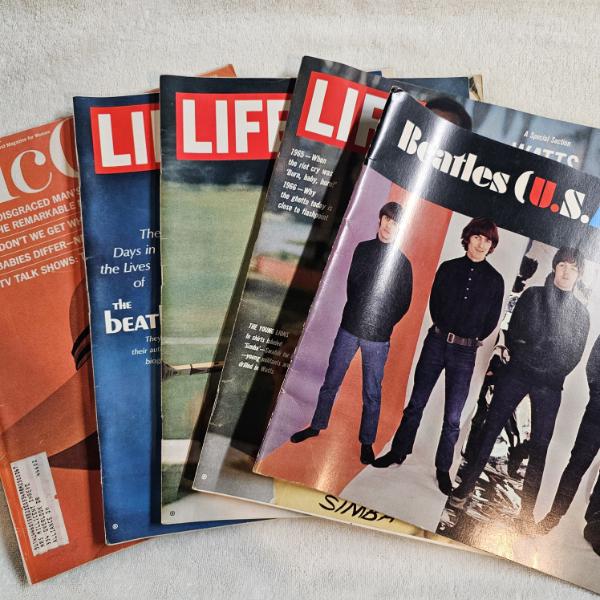 Large Assortment of Vintage Magazines including Life, McCall's, and Beatles Fan Literature