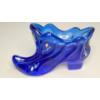 Image 3 : Vintage Fenton Cobalt Blue Hand Painted Artist Signed Glass Shoe