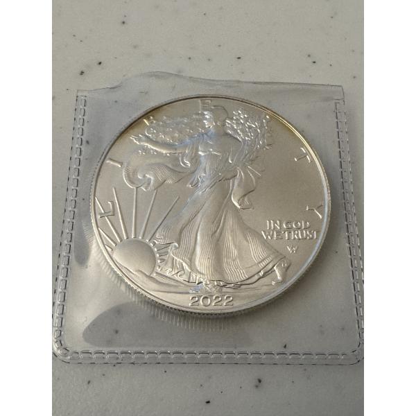 2022 - W United States American Silver Eagle .999 Silver Ounce Coin - Mint Condition