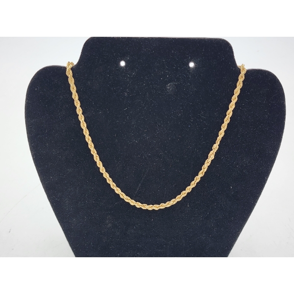 14K Yellow Gold Rope Chain - 18in - TW: 9.1g