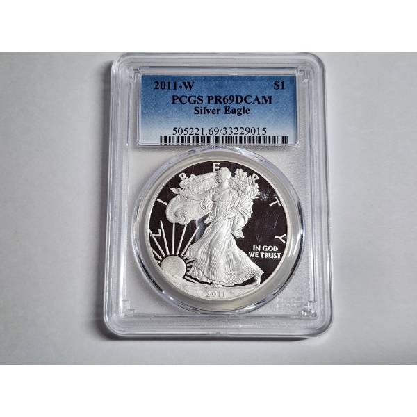 2011-W American Silver Eagle 1 oz Fine Silver Graded PCGS PR 69 DCAM