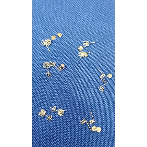 Assorted Sterling Silver Blank Setting Stud Earrings - Weight: 4.2g