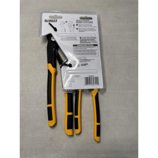 DeWalt V-Jaw Push-Lock Pliers Set Of Two Rapid Adjust - New In The Package 