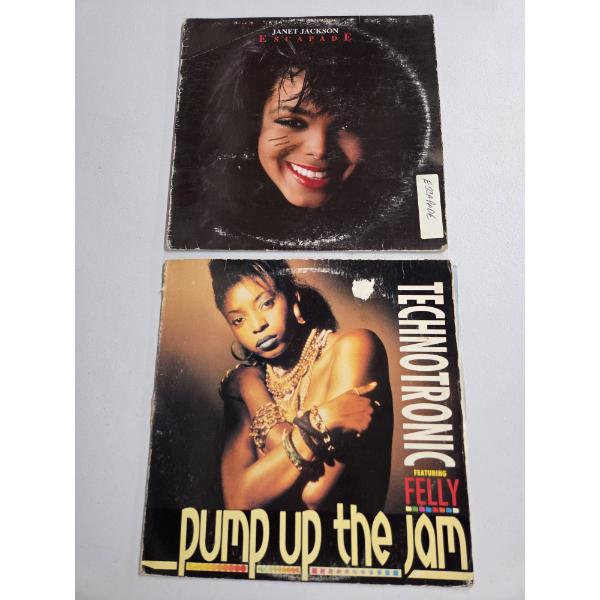 Vintage Technotronic & Janet Jackson Vinyl Record Albums 