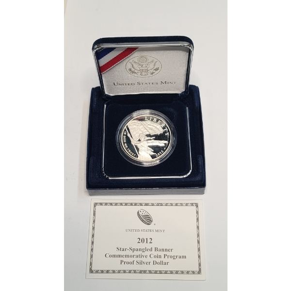 2012-P Star- Spangled Banner Commemorative Coin Program 90% Silver Proof Dollar With COA