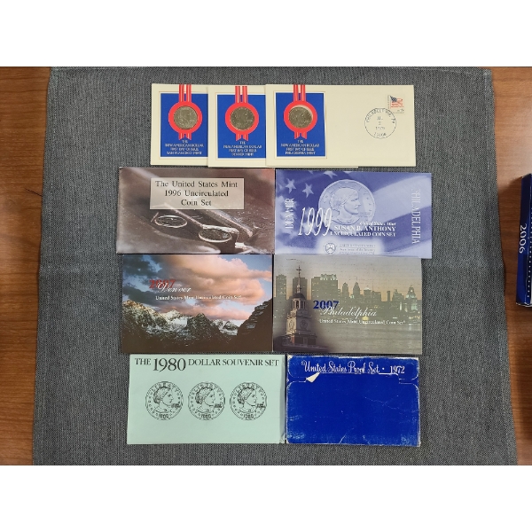 Lot of 9 Assorted US Mint Uncirculated, Proof & Souvenir Coin Sets! Over $20 Face Value!