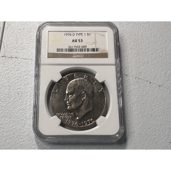 1976-D NGC Graded AU53 Eisenhower Dollar