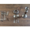 Image 1 : Flatware: Silverplate 194.2g TW, Sterling 75.6g TW - Sterling Rim Bowl 173.2g TW and more