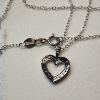 Image 2 : Beautiful Sterling Silver Heart Pendant Necklace - 18" - Total Weight: 1.7g