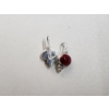Image 2 : Vintage Silver Red Stone Earrings TW: 6.3g