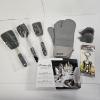 Image 1 : Kitchen Lot: Silicone Oven Mitts, Spatulas, Pinch Grips, Corkscrew, and Stainless Steel Flatware Set