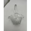 Image 5 : Clear Glass Basket - Beautiful Clear Basket with Handle 