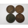 Image 1 : Four Assorted United States Indian Head Pennies 