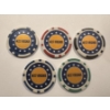 Image 2 : Rare West Virginia Mountaineers - Clay Poker Chip Set - Mint Condition - Complete Set 5 Chips