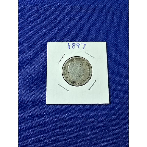 1897 United States Silver Barber Quarter