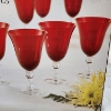 Image 2 : NEW IN BOX Set of Eight RUBY RED Goblets ~ Each 14 Oz Glasses