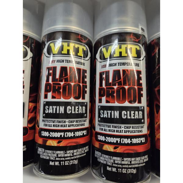 Six Brand New 11OZ Cans Of VHT Very High Temp Flame Proof Satin Clear Spray Paint 