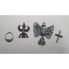 Image 1 : (4) Necklace Pendants With Turquoise Colored Stones Including Some Sterling Silver